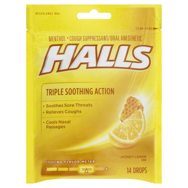 Mondelez Halls Cough Suppressant/Oral Anesthetic  14 Ea