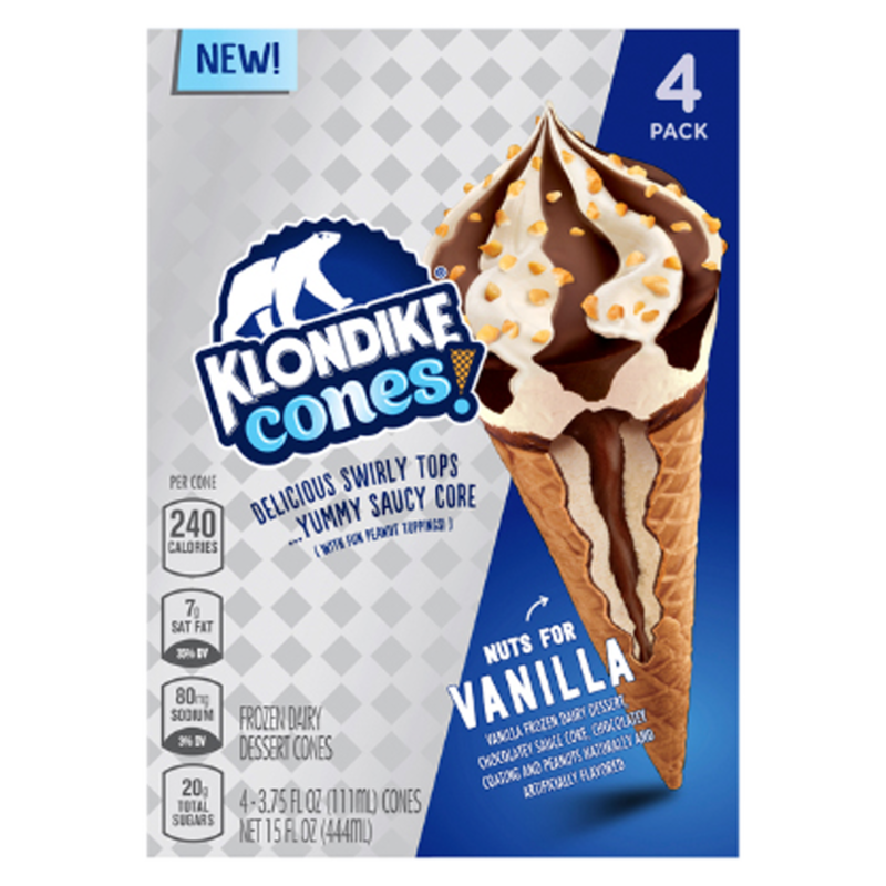 Klondike Frozen Dairy Dessert Cone - Nuts for Vanilla, 