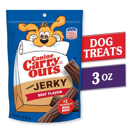 Canine Carry Outs Tender Jerky Dog Treats  Beef Flavor Dog Chews  3 Ounces