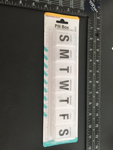 Premier Plus (7-Day) Pill Box, Medicine, Vitamin Organizer,Weekly, 1 Times a Day