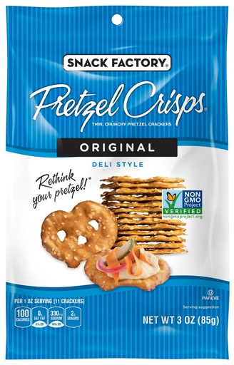 Pretzel Crisps Original Snacks, 3-Oz Bag